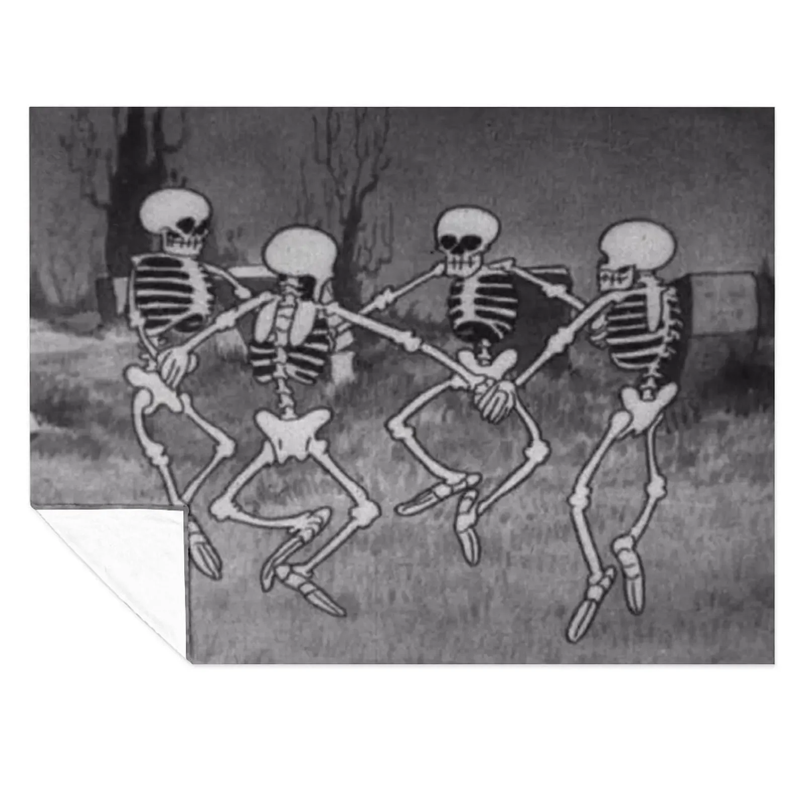 

Old Cartoon Dancing Skeletons Throw Blanket blankets ands Loose Soft Hairy Blankets