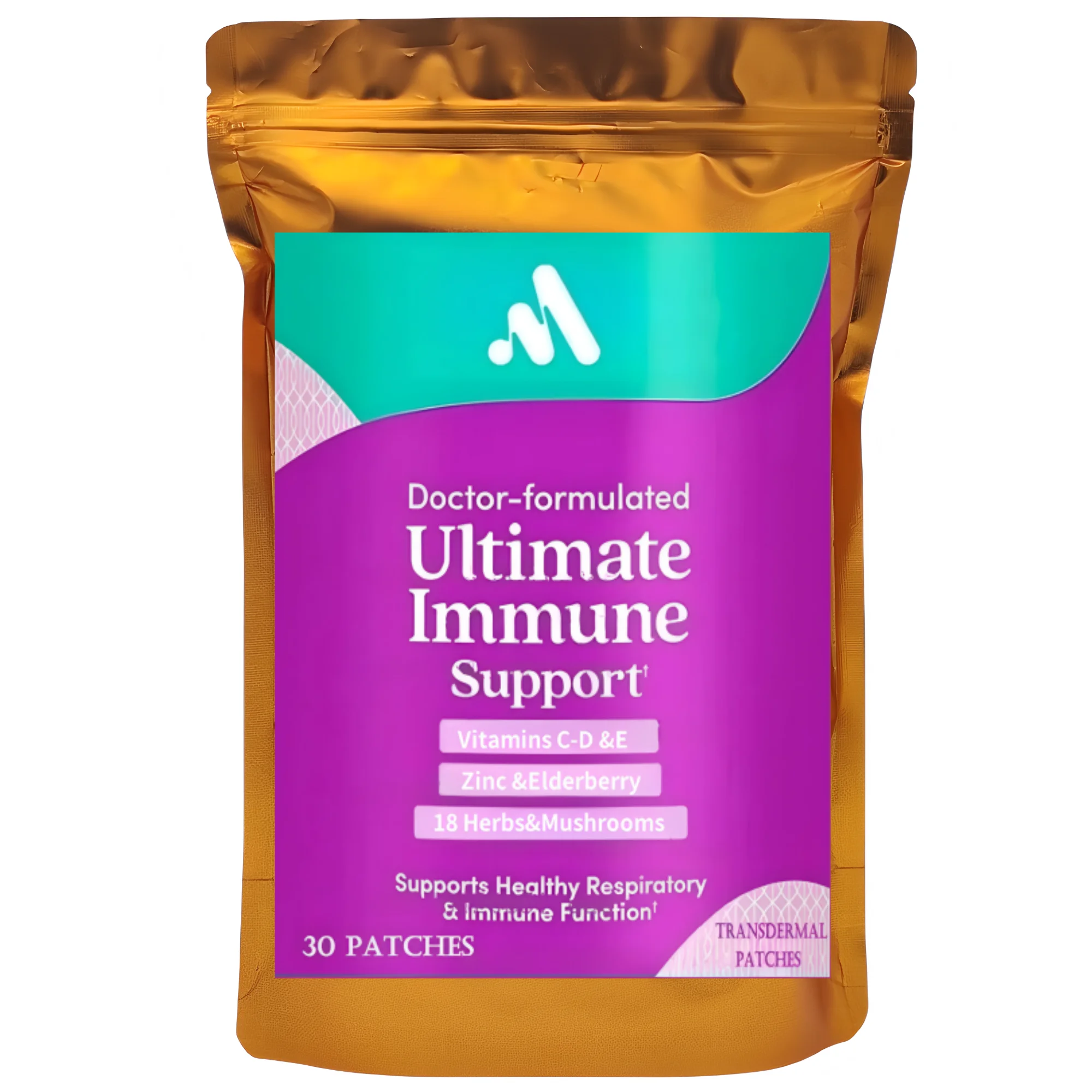 Ultimate Immune Support Transdermal Patches Vitamin C, D, E and Zinc Daily Immune Defense & Antioxidant Support 30 Patches