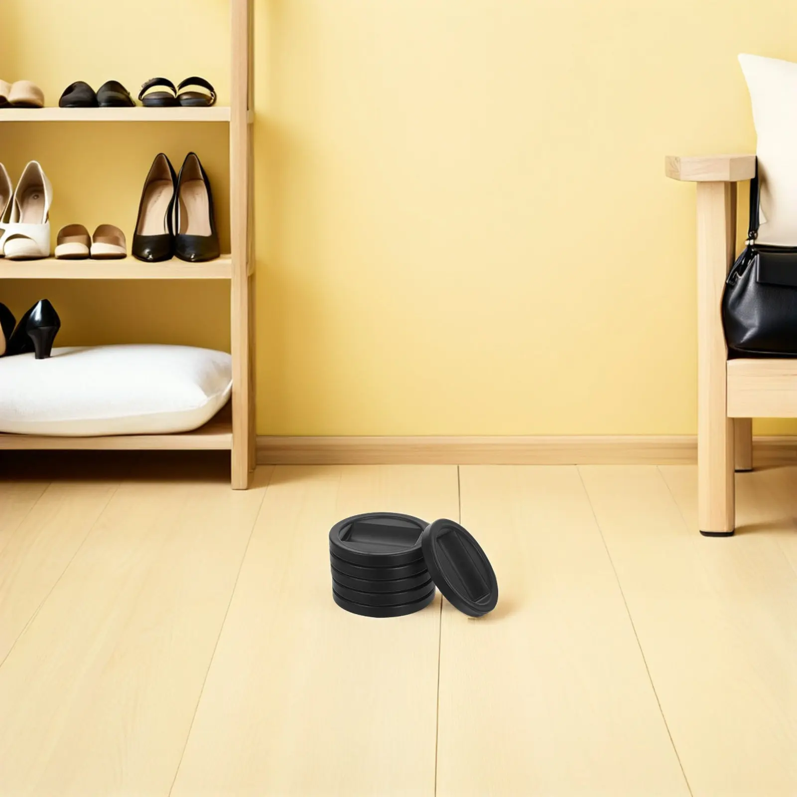 

Набор из 6 черных противоскользящих накладок для мебели: резиновые фиксаторы для диванов, кроватей, стульев, колес и роликов, предотвращающие скольжение