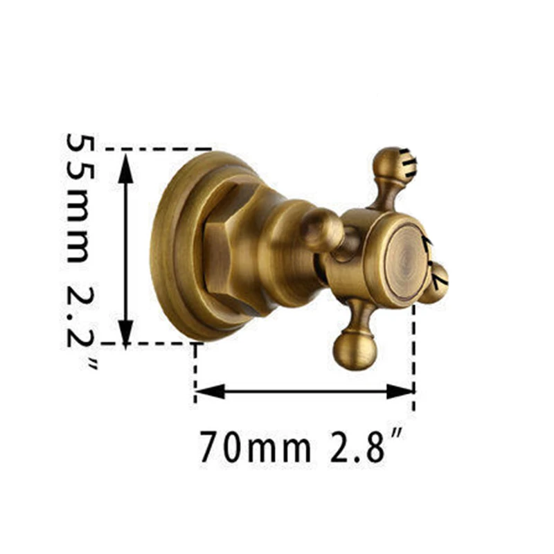 KEMAIDI Antique Brass Basin Tap Handle Durable Unique Design Hot & Cold Control Valve Mixer Handle Shower Faucet Switch