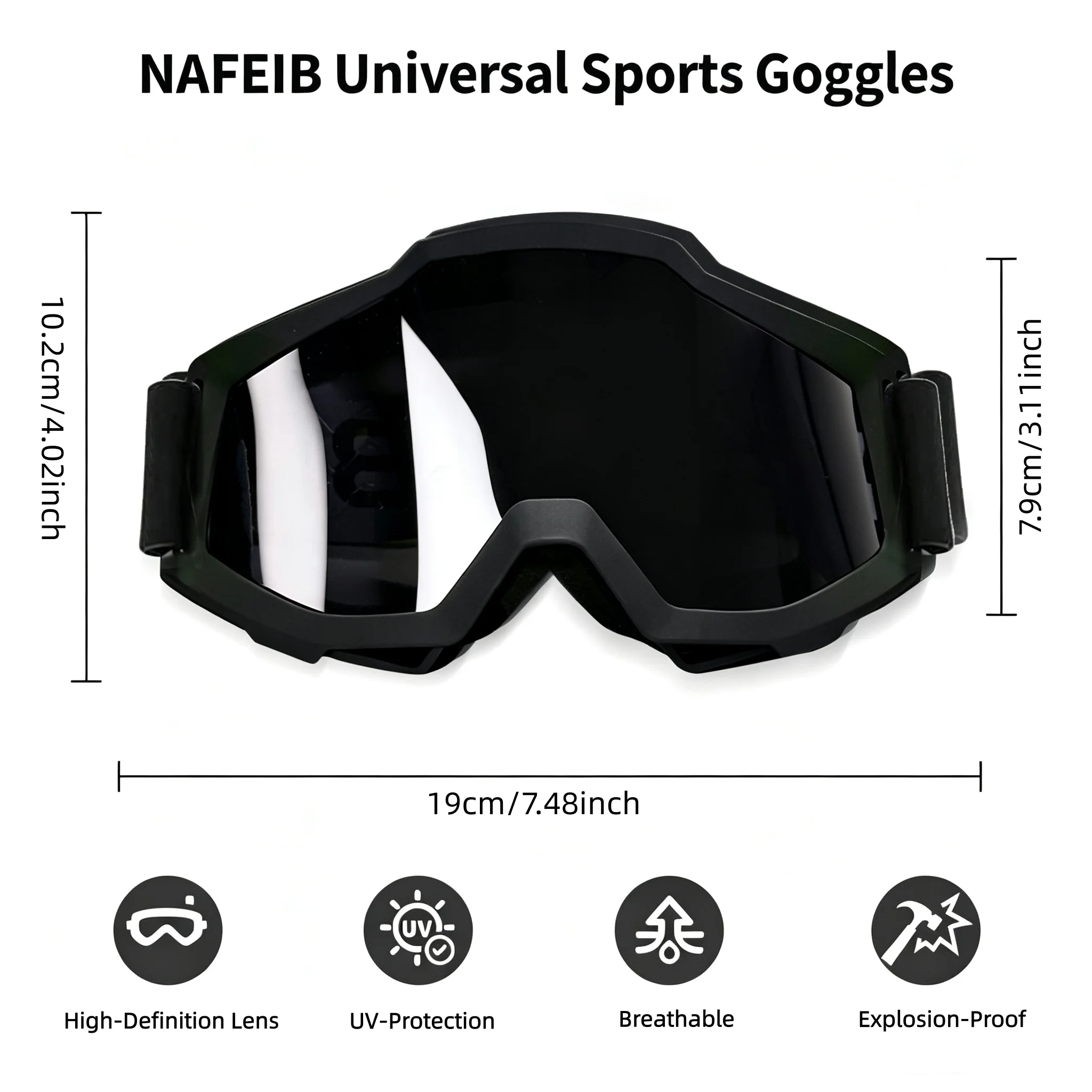 Outdoor Motorcycle Motocross HD UV400 Wind‑Dust‑Proof Goggles for Riding Skiing Dirt Bike ATV Multi‑Scene Outdoor Sports