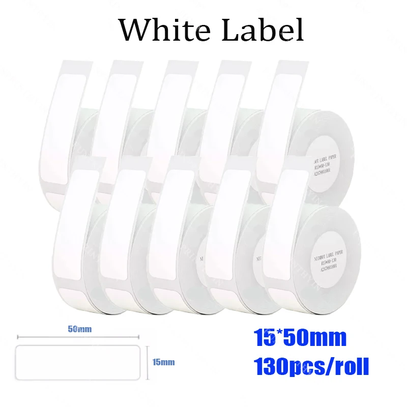 Niimbot D11 D110 D101 Label Paper Waterproof Anti-Oil Tear-Resistant Price Label Pure Color Scratch-Resistant Label Paper Roll