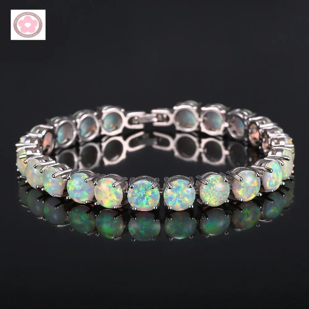 JLB-035  Plated AAA Fire Opal Inlaid Fashion Bracelet For Women Jewelry Gift