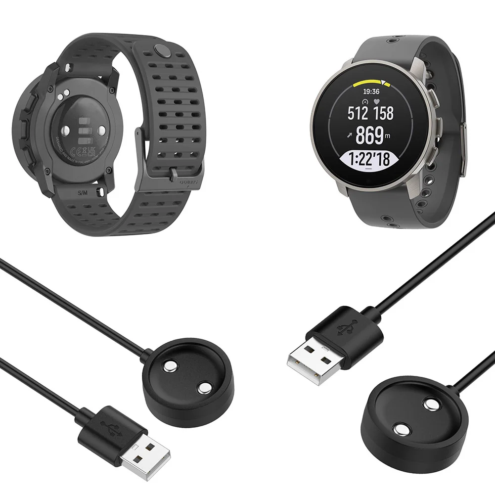 ขาตั้งสายชาร์จ USB 100ซม. แท่นชาร์จ USB ที่วางแม่เหล็กป้องกันหลากหลายสำหรับสมาร์ทวอท์ช Suunto 9peakpro