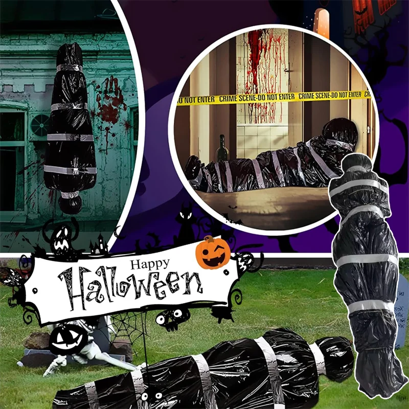 

1/3/5PCS PVC Mannequin in A Black Bag Wrapped in Silver Duct Tape for A Realistic Effect Adds A Festive Atmosphere To Halloween