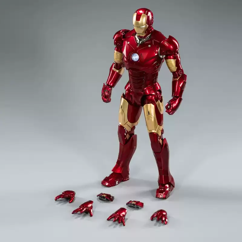 Zd Toys Marvel Iron Man Mk6 Action Figure Tony Stark With Led Lighting Suit Up Gantry Dismantling Platform Desktop Collectible