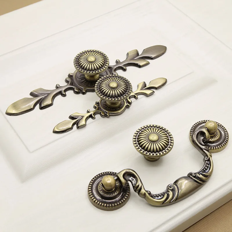 العتيقة المطبخ مقبض باب الخزانة المعدنية الرجعية خزانة البرونزية خزانة سحب مقبض كابينة مقابض لقطع الأثاث مقابض الخزانة #2