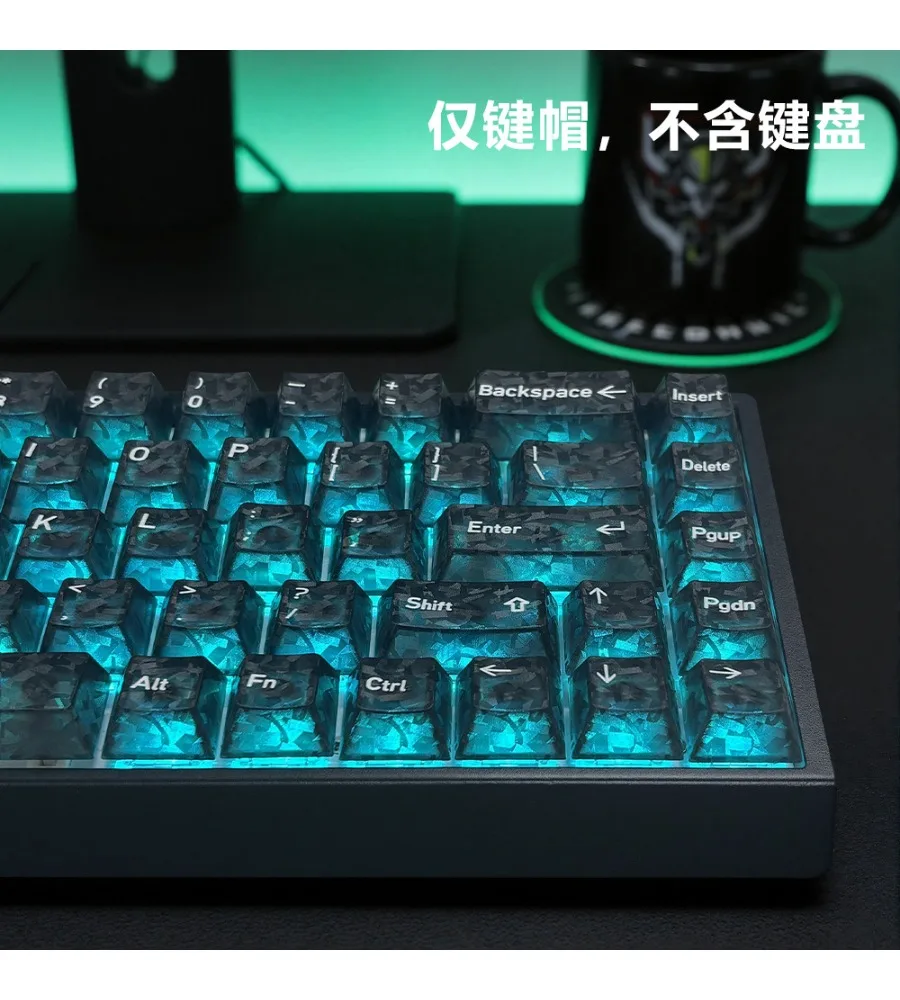 [Forged carbon fiber pattern keycap] English/Japanese/Russian/Korean PC keyboard keys