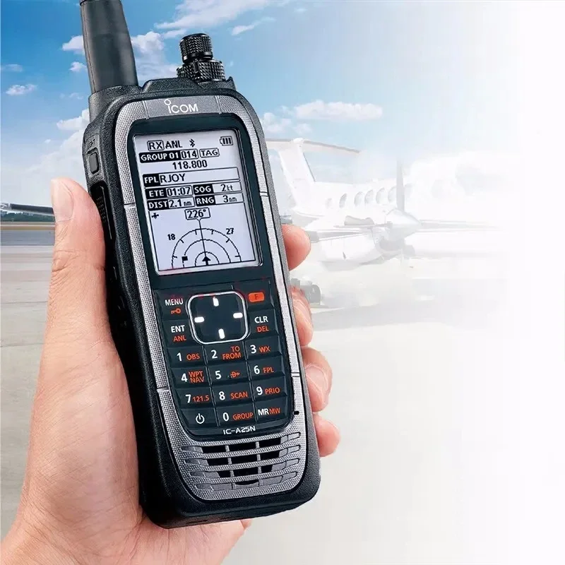 IC-A25N Handheld-Mobilfunk Original Walkie-Talkie mit GPS Bluetooth VOR Navigation 10 km Talk Ran