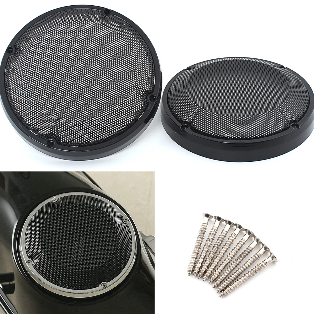 

Motorcycle 6.5" Saddlebag Lid Speaker Grill Cover Round Steel Mesh Grills For All 6.5" Round Speaker Lower Leg Vented Fairing