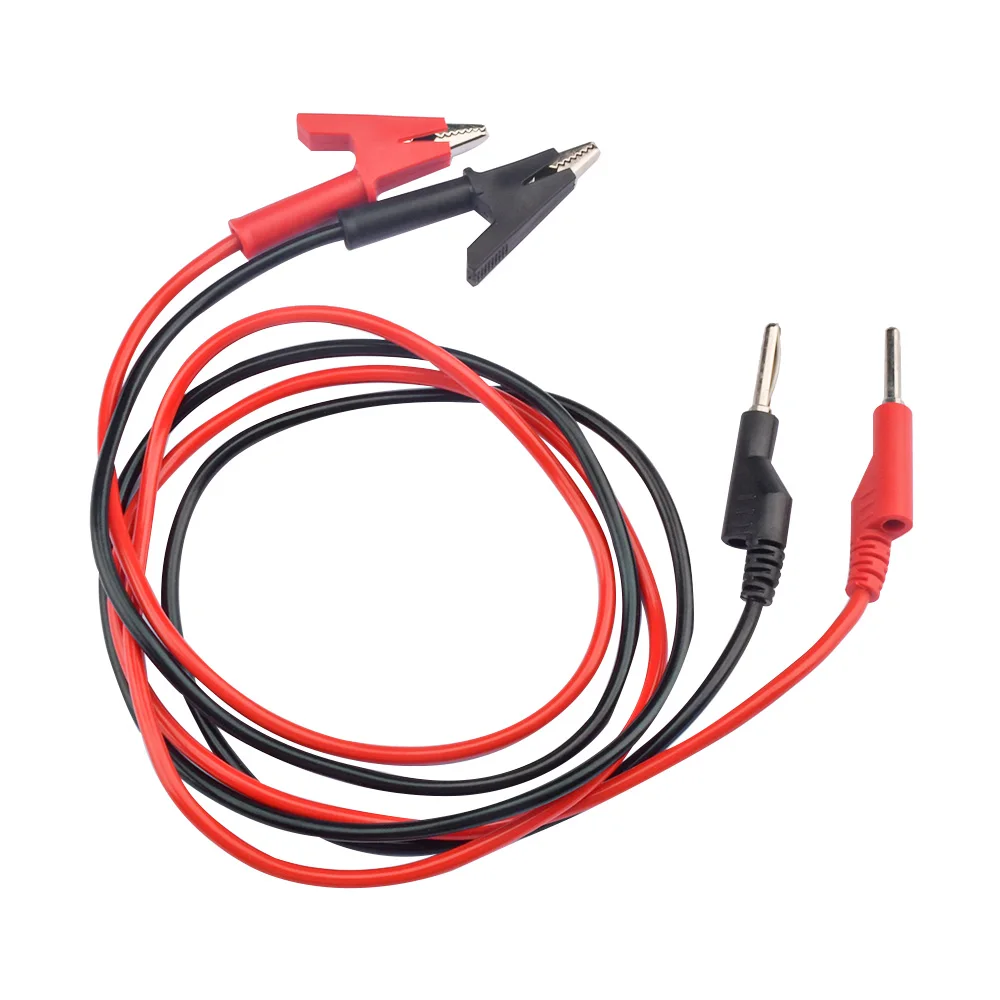 Cable de cable de doble extremo de 1M, cable de prueba de voltaje eléctrico de 4mm, conector Banana, pinza de cocodrilo 8A-12A, multímetro, cables de prueba DIY