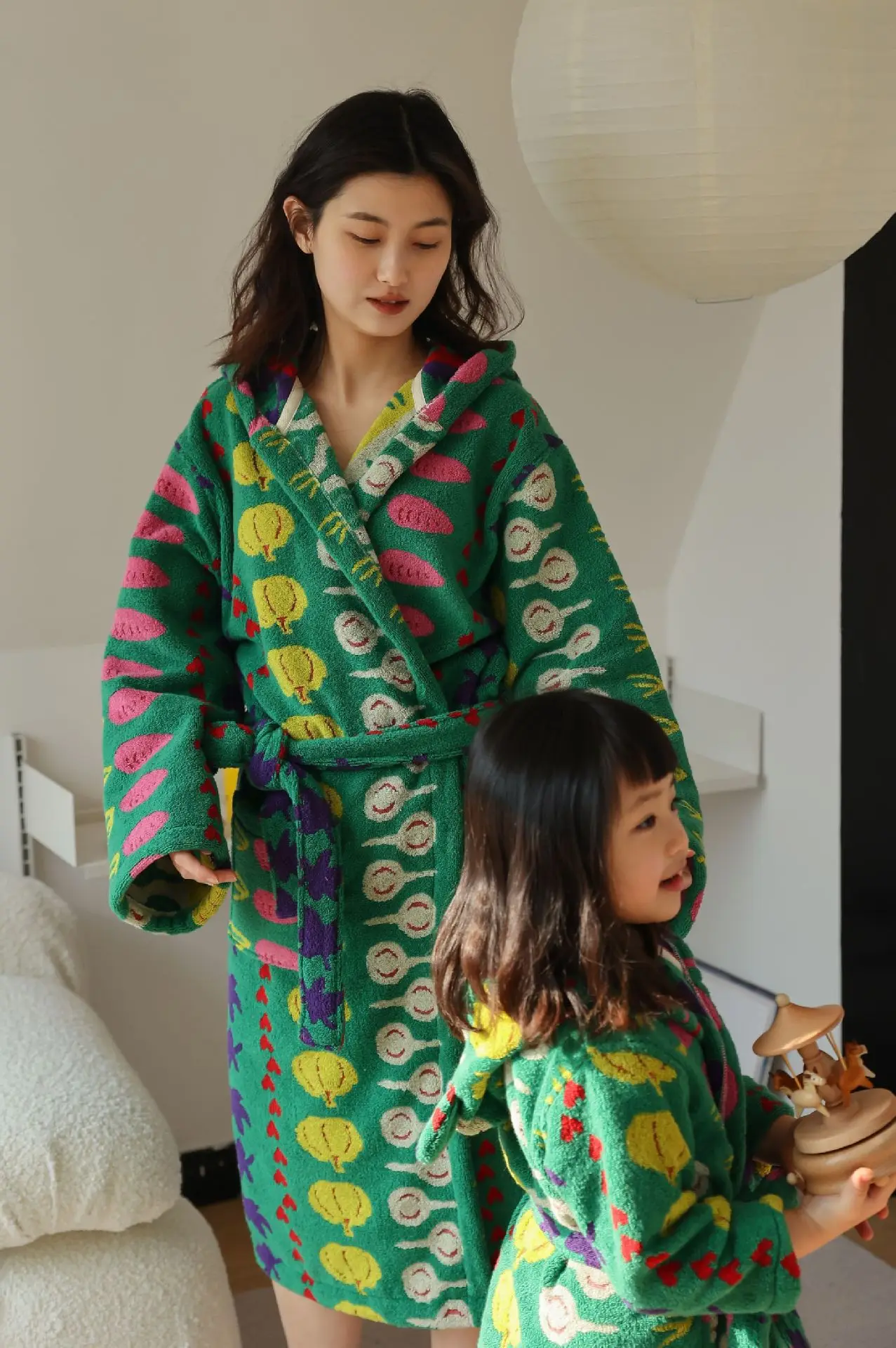 Bath Towel Robe Female Kids Girl Cotton Fleece Kimono Robe Home Clothing Kawaii Thickened Bathrobe Gown Flannel Homewear