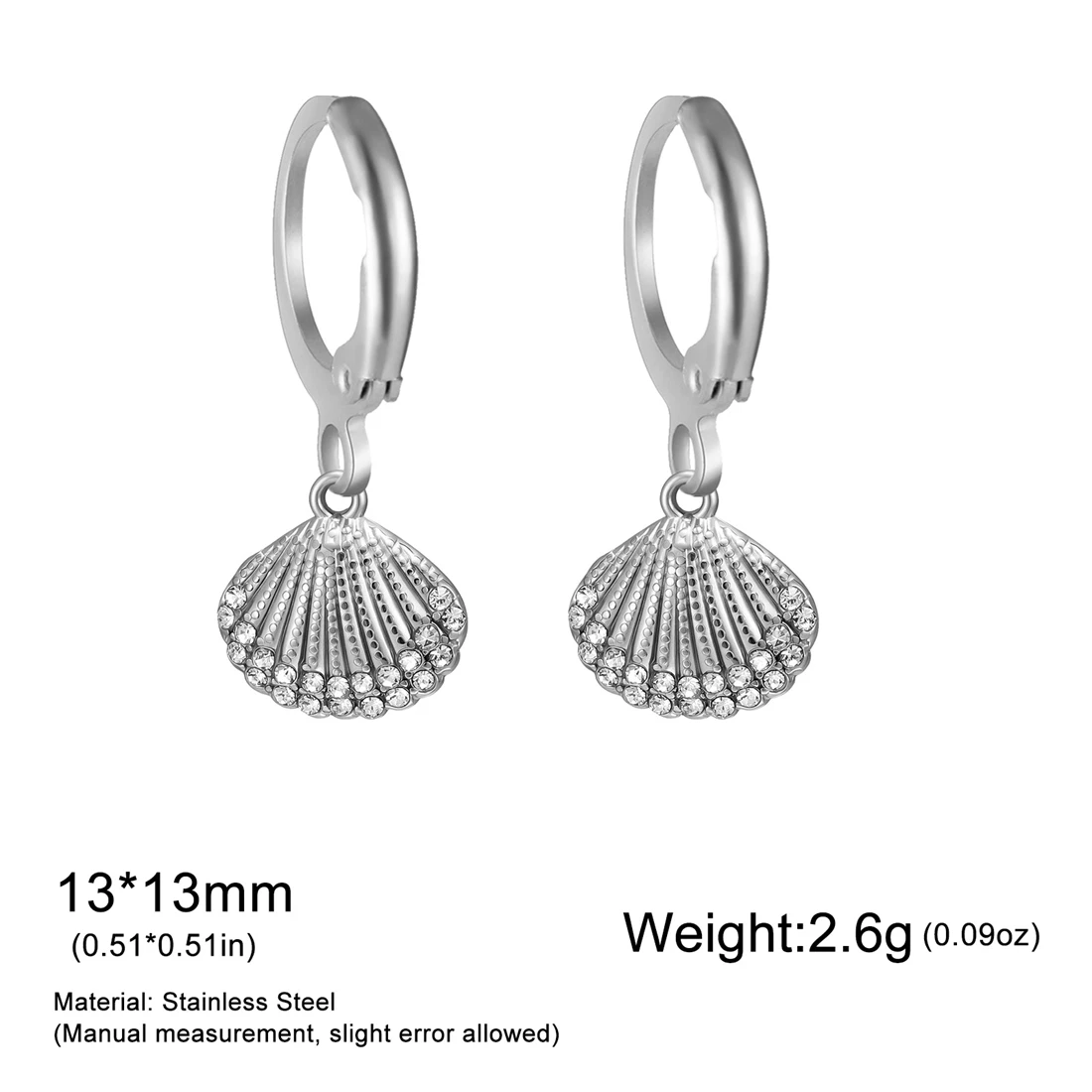 Eueavan Zirkon-Seestern-Muschel-Creolen aus Edelstahl, geometrische Ohrringe für den Sommerurlaub am Strand, für Damen, Party-Schmuck, Geschenk – Detail 30