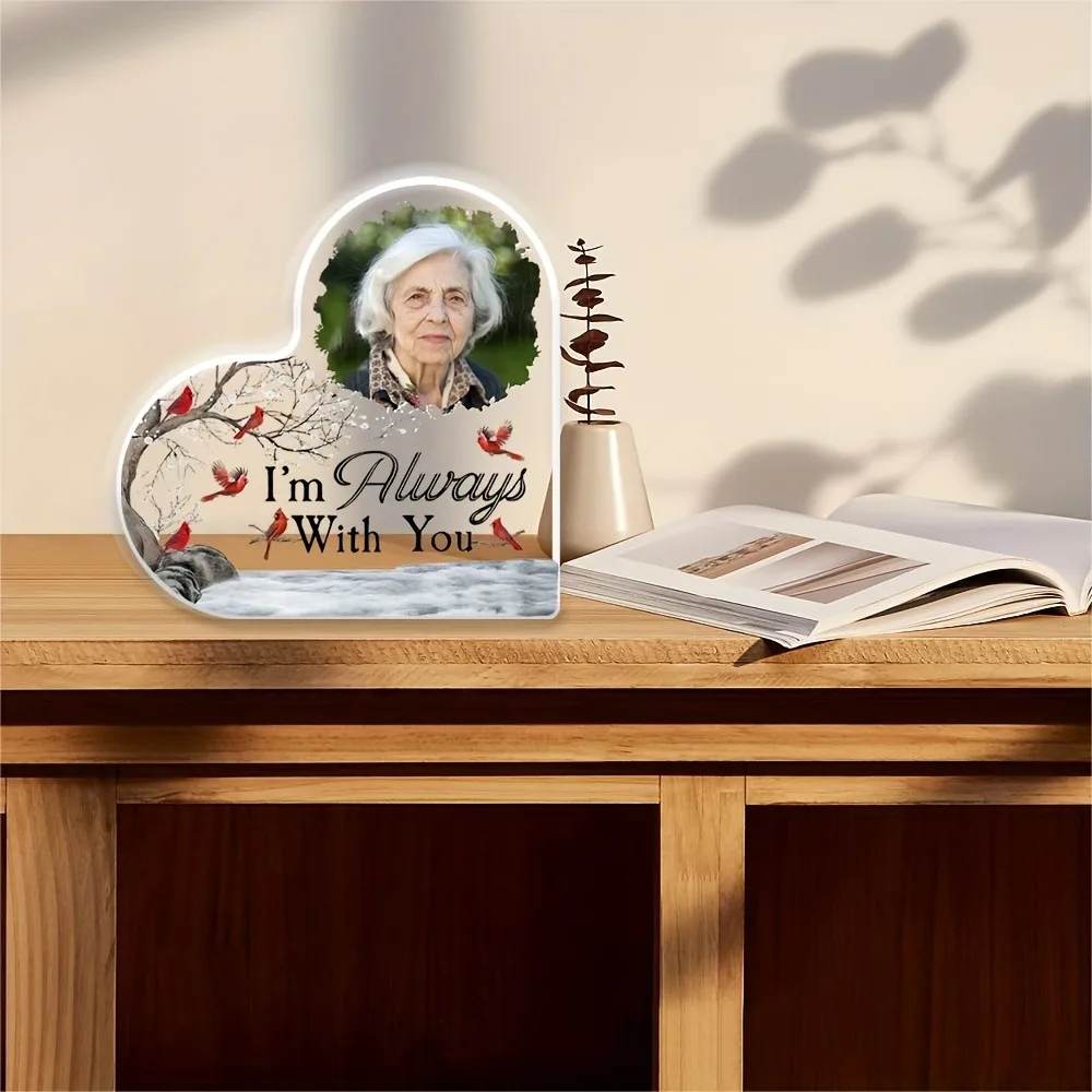 Personalized Photo Custom Acrylic Remembrance Plaque, I Am Always With You, Condolence Bereavement Gift for Family & Friends