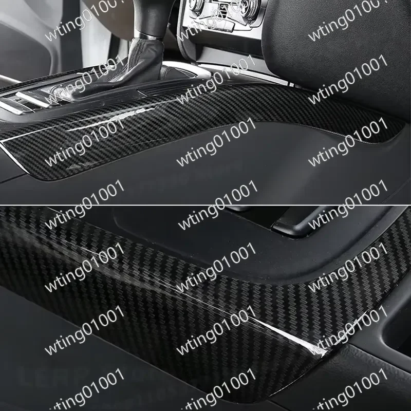 for Audi A4 B8 A5 2009-2016 Carbon Fiber Style Center Console Gear Shift Panel Trim Cover Interior Decoration Accessories