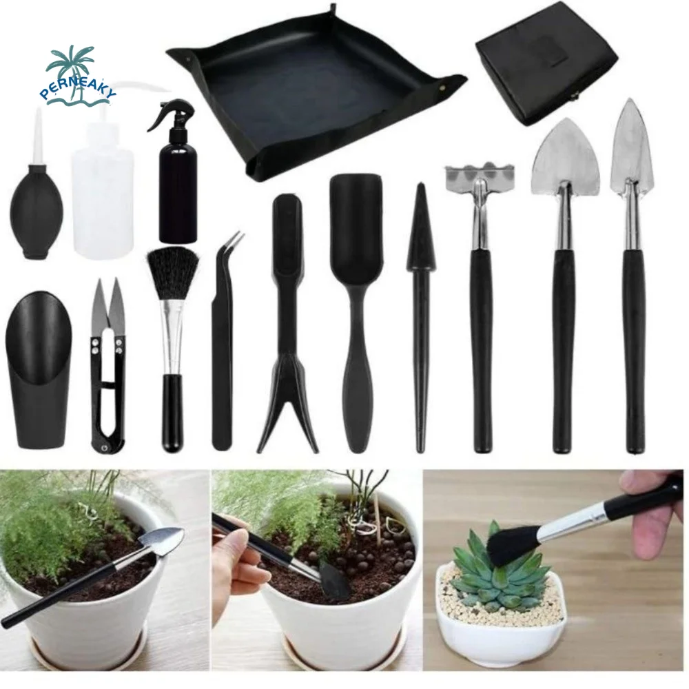 Bonsai Tool Set - 스테인리스 스틸 정원 화분 키트 방수
