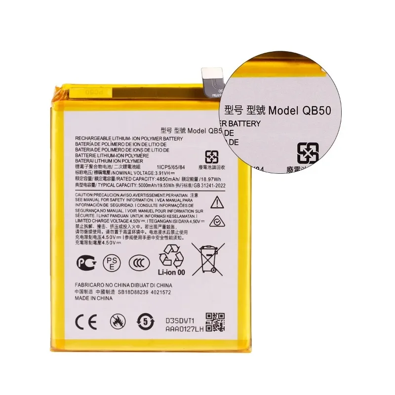 QB50 5000mAh Battery for Motorola MOTO G84 5G XT2347 XT2347-2 Mobile Phone Batteries+Tools