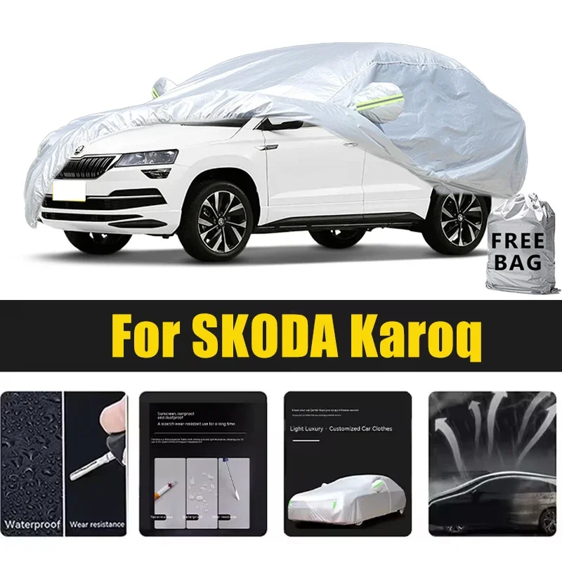

For SKODA Karoq Car Cover Outdoor Protection Covers Snow Sunshade Waterproof Dustproof Exterior UV Car Accessories