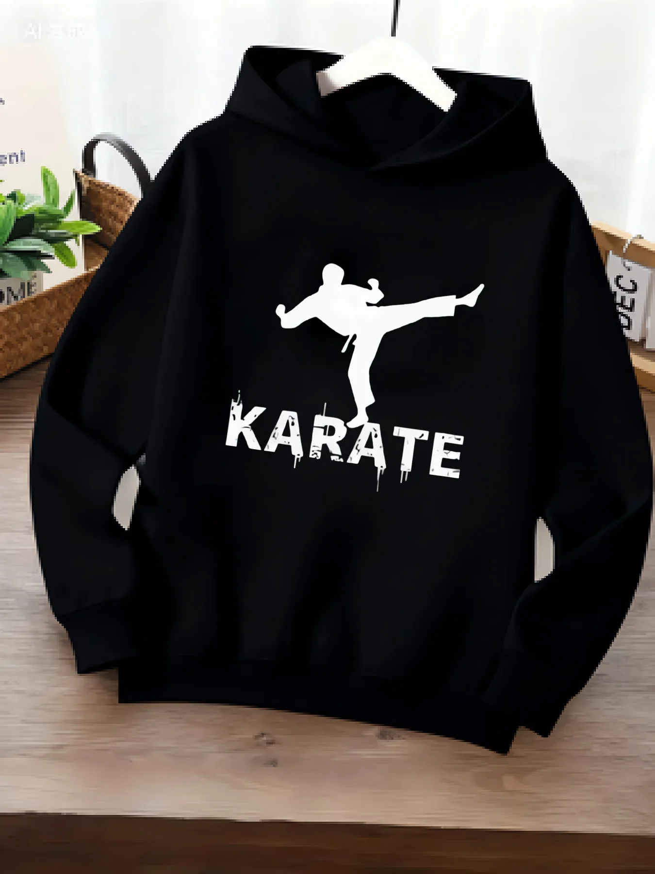 

Худи с силуэтом карате: детское худи с принтом «расплесканные чернила», черное, спортивное, ветрозащитное, детская одежда