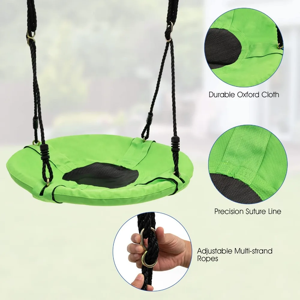 Swing Sets para quintal, 7 em 1, A-Frame, Heavy Duty, Metal Swing Stand com Slide, 2 Swings, Planador, Anéis de trapézio, Basquete Hoop