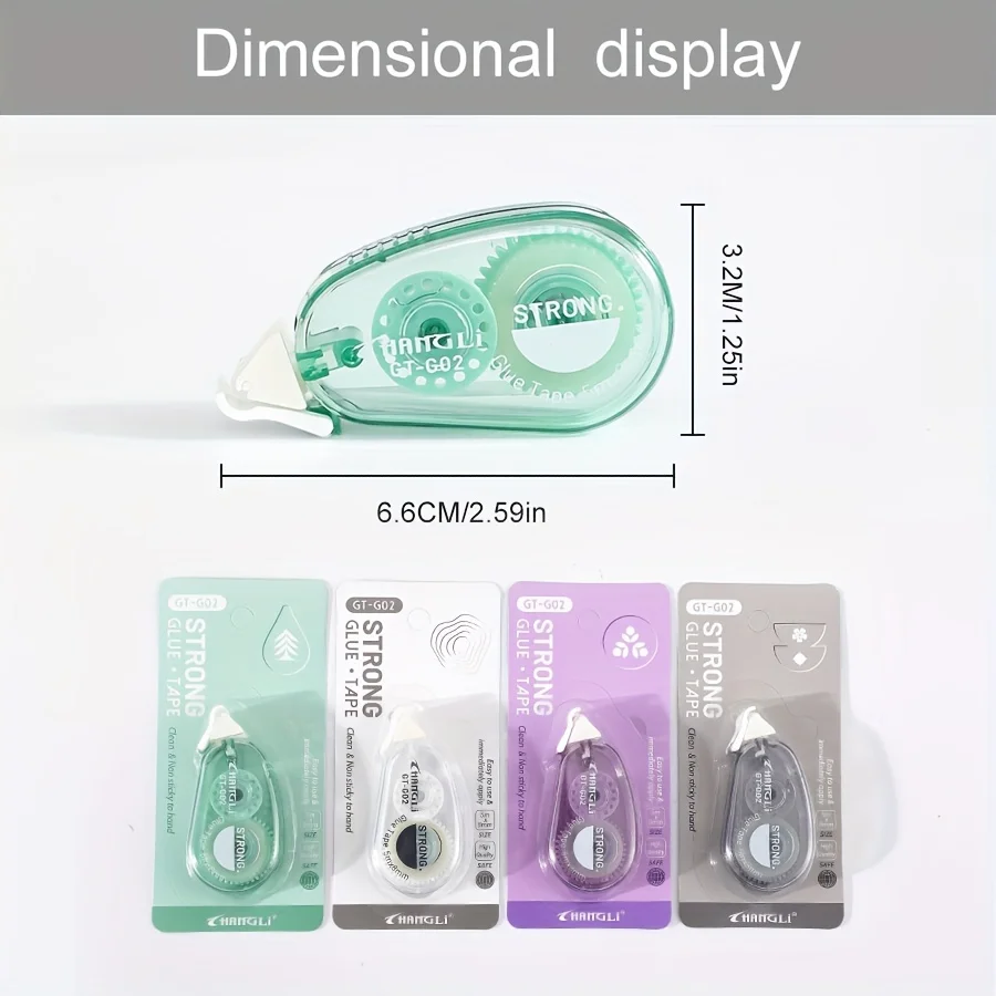 4 Pieces of Strong Adhesive Double-Sided Tape, Suitable for Handmade Projects, Scrapbooks, Office and School Supplies, Easy to U