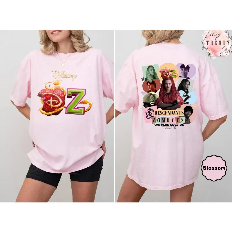 قمصان أحفاد زومبي جولة حول العالم 2025، أزياء جولة الاصطدامات العالمية للأحفاد زومبي، هدايا السفر لقضاء العطلات من ديزني لاند #6