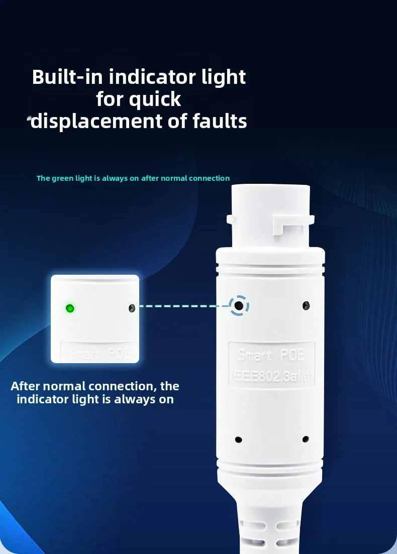 48 فولت إلى 12 فولت POE Spliter مقاوم للماء مع كابل محول الفيديو والطاقة وحدة إمداد حاقن لموسع كاميرا IP