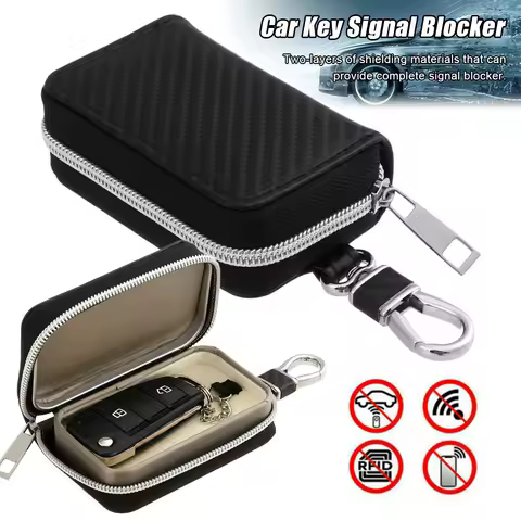 Portable Fob Pouch Zipper Bag RFID Blocking Bag Signal Blocker Case Car Key Signal Shielding Faraday Cage
