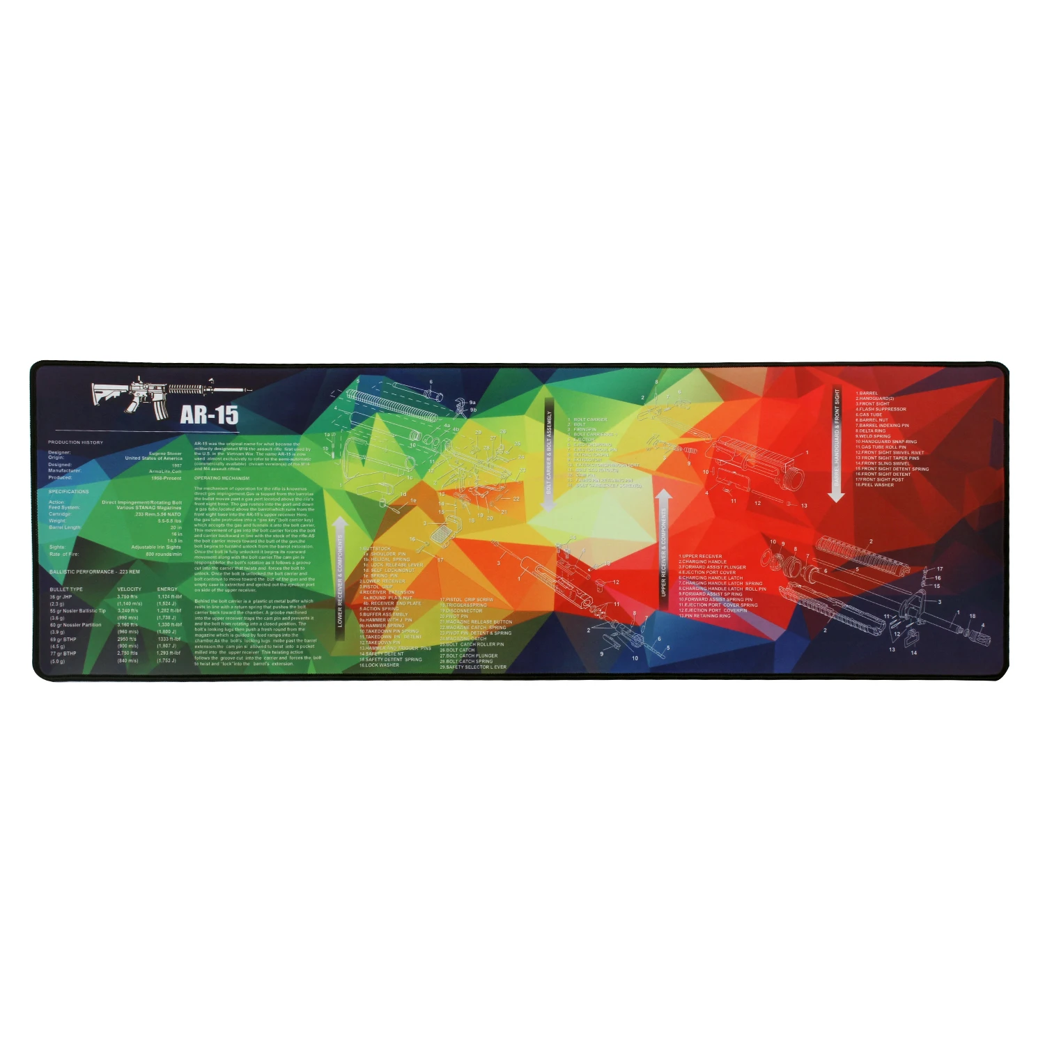 Firearms Descomposition Diagram Cleaning Gun Pad Rubber Table Mat Large Mouse Pad Waterproof&Durable Clean Mat view 6