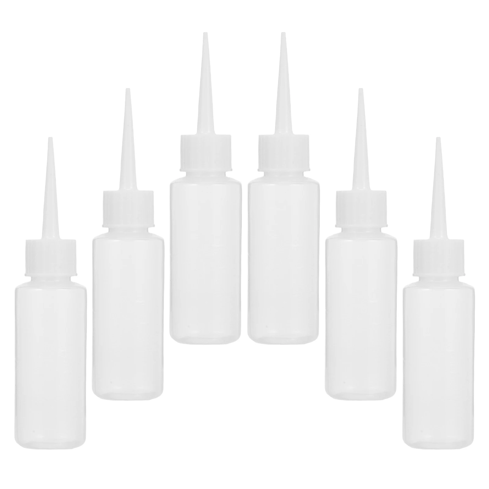 6pcs / Small Glue Dispenser Refillable Bottles Squeeze Bottle 50ml Pointed Mouth Bottles Empty Squirt Extruded Oil Bottles