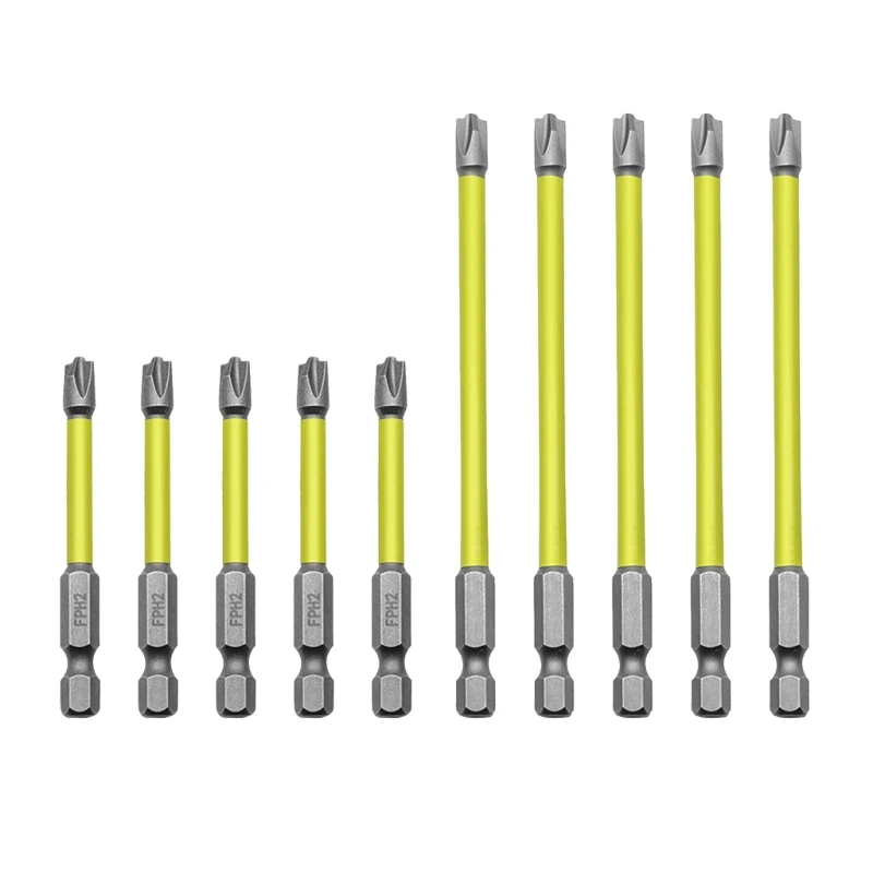 10Pcs Slotted Screwdriver Bits for Electrician Socket Electrician Special Batch Head Electric Screw Removal Tool