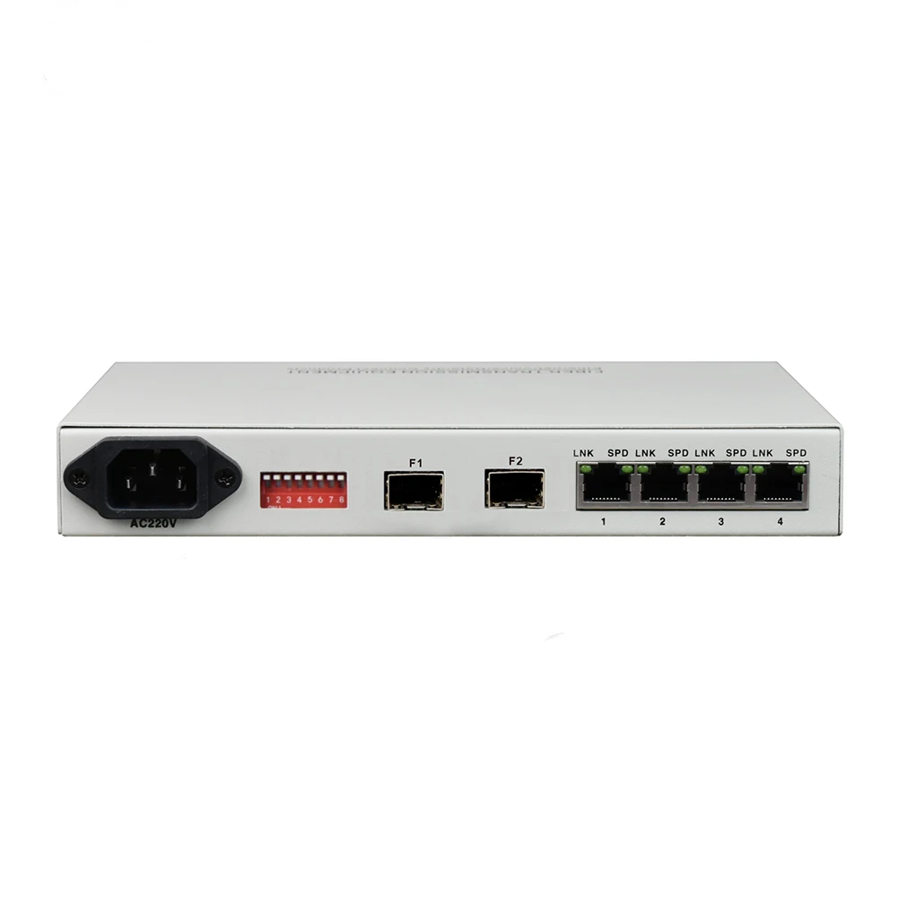 4 Ports Fiber Media Converter Physical Isolation 10/100/1000M Ethernet Fiber Optic Media Converter