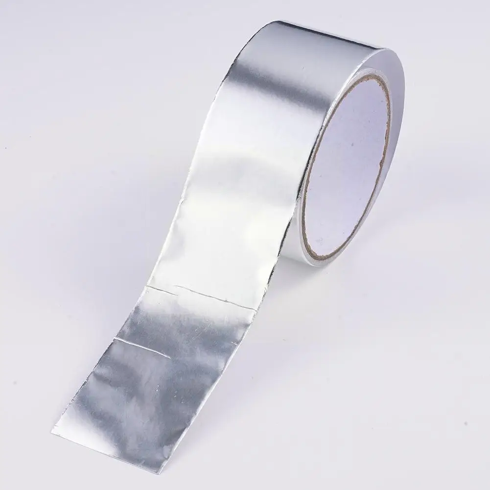 5mx5cm Fiberglass Heat Reflective Tape Silver High Sound Heat Temperature And Wrap Tape Band Insulation Exhaust Ther O5Q3