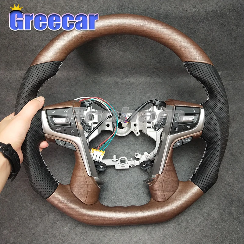 Customized Steering Wheel Wooden With Perforated Leather For Toyota Land Cruiser Prado 150 2010 2011-2014 2015 2016 2017 2018