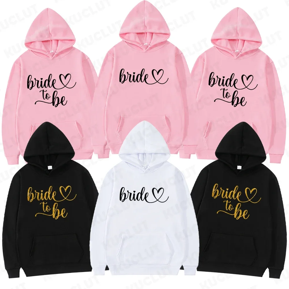 

Women Hoodies Team Bride To Be Fleece Woman Casual Pullover Streetwear Bridesmaid Tracksuit Autumn Winter Hoody Clothes Tops