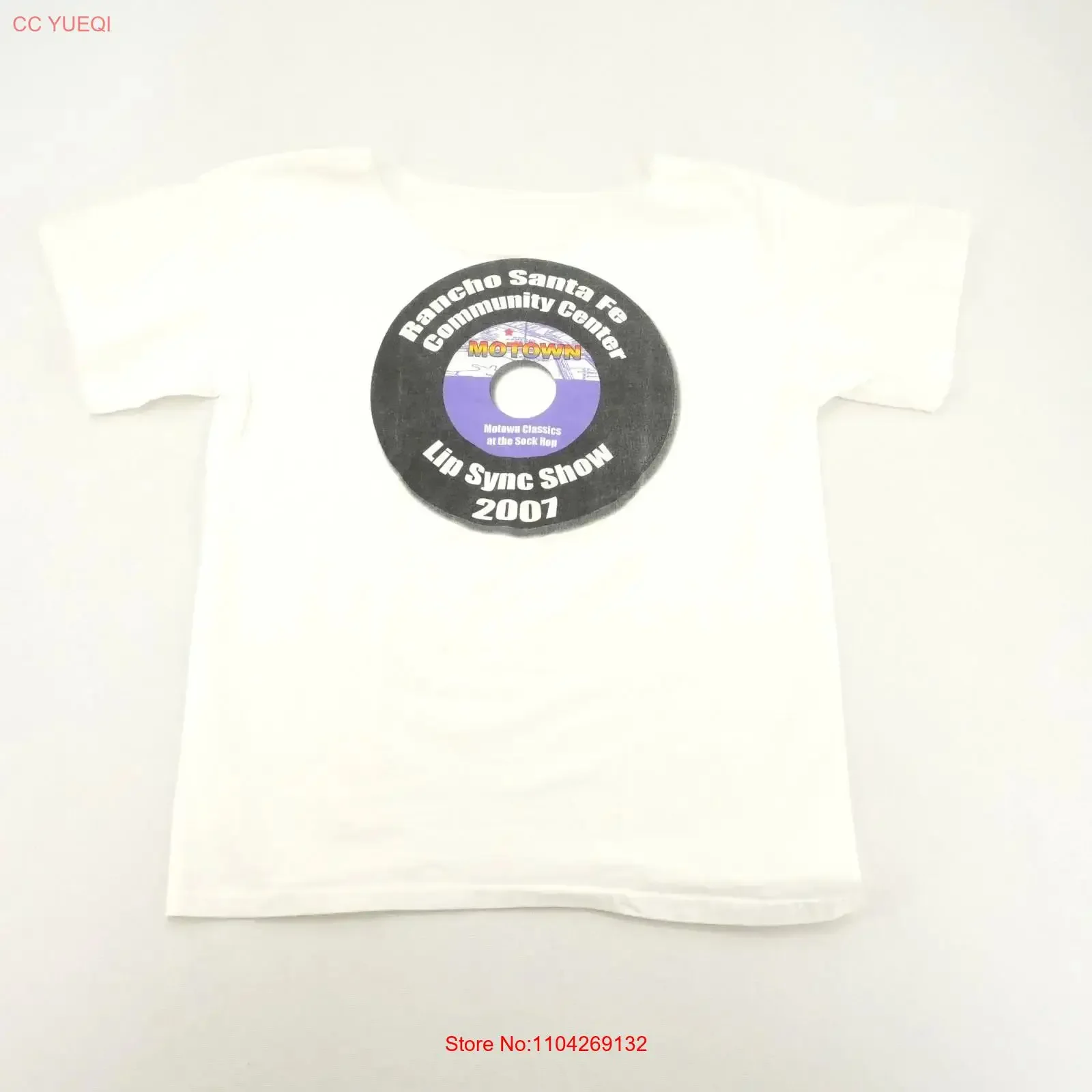 Rancho Santa Fe Community Center Motown Lip Sync Show 2007 White T Shirt No Size vintage Washed streetwear homme Unisex