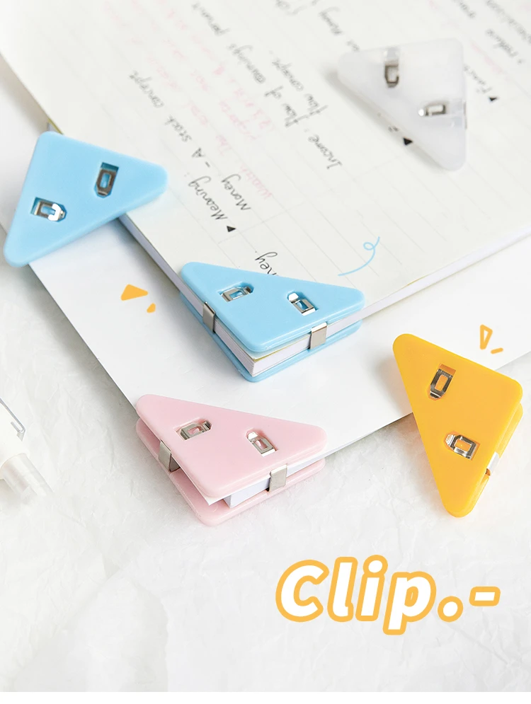 5pcs Mini Color Corner Clips Set Transparent & Solid Colorful Page Holder Paper Clip Clamp File Index Photo Office Schoo