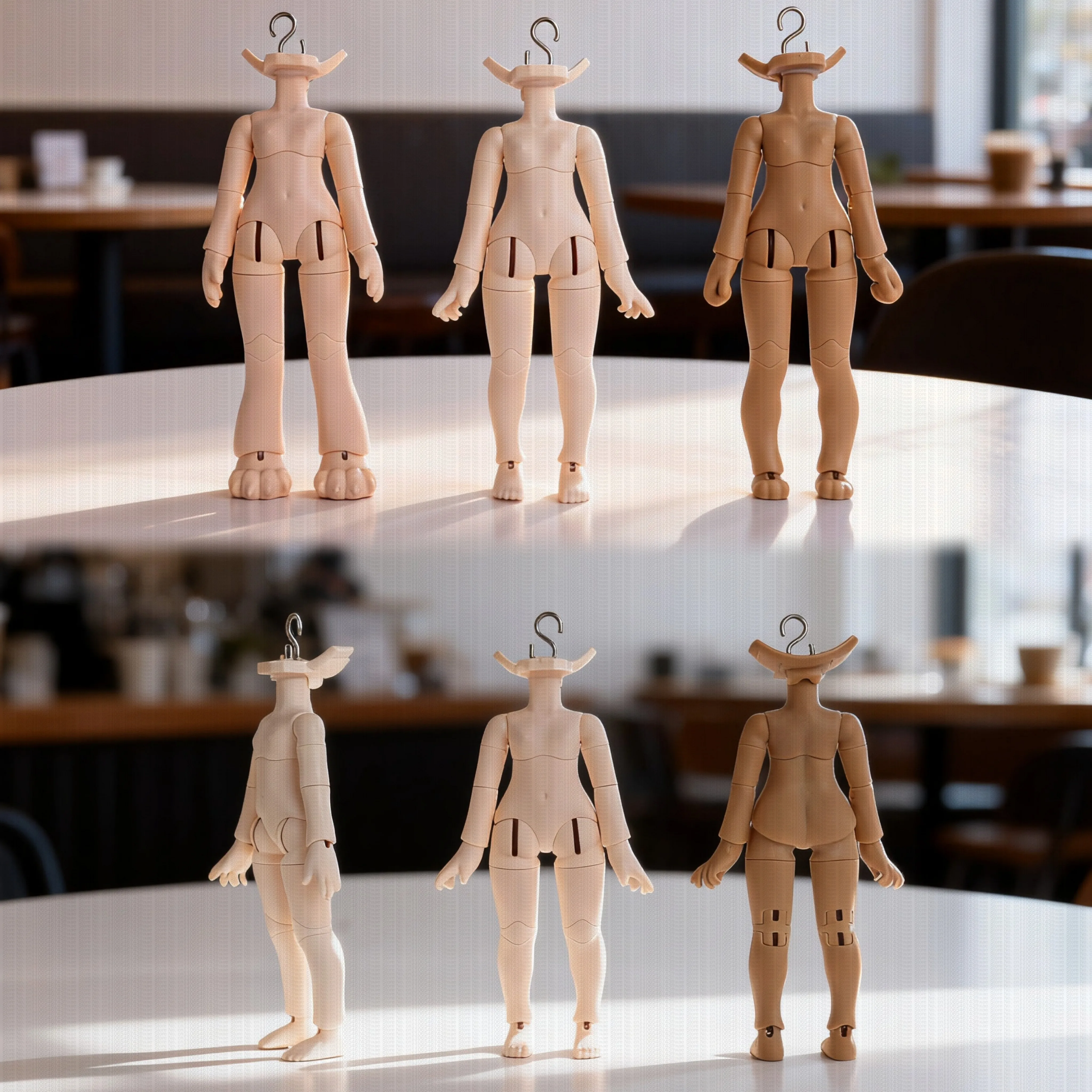 11cm 1/12 Cute Chibi Beast BJD Body Articulated Figure Fit OB11 Outfit Shoes Compatible With GSC Nendoroid Head Multi Cat Bear