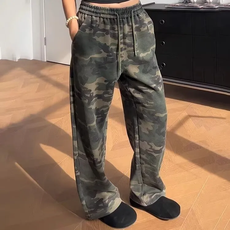 

Retro Camouflage Scimitar Sweatpants Men's 2026 New Spring Hiphop Hip-hop Wear Pants Straight and Slightly Pulled Trousers
