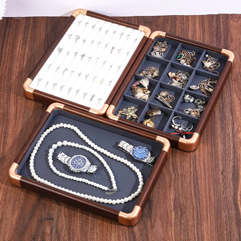 

Wooden Jewelry Tray Storage Ring Earring Bracelet Necklace Watch Jewelry Display Plate Jewelry Organizer Stackable Tray 2025 New