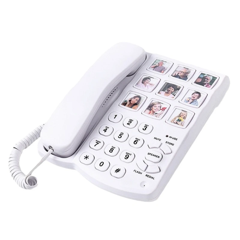 F3MA Large Button Home Phone Fixed Landline Telephone With Speakerphone and Last Number Redial Feature