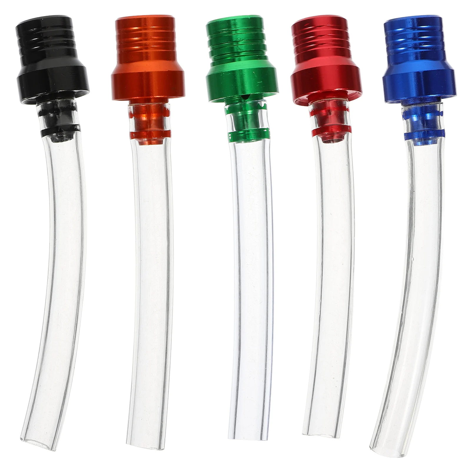 

5Pcs Motorcycle ATV Gas Fuel Caps CNC Aluminum Tank Hose Vents Black Red Blue ange Green Colors Transparent Tube