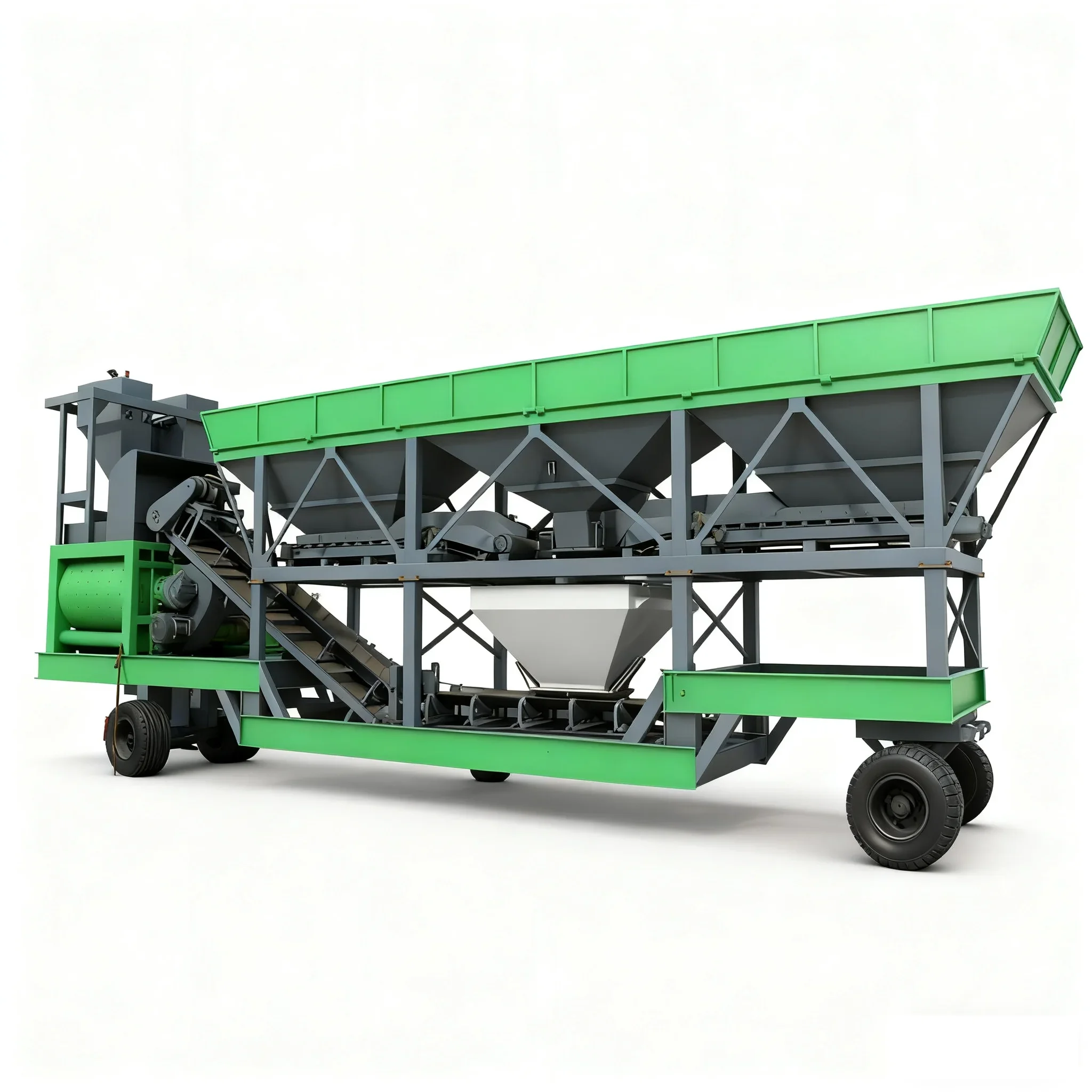 Customized Fully Automatic Concrete Batching Plant 50m³/h, Competitive Price With PLC Control System
