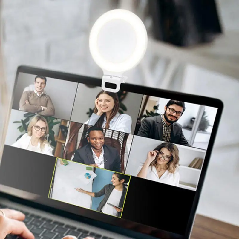 Selfie Light, 60 LED 800mAh Rechargeable Cell Phone Fill Light 3 Level Brightness, Portable Clip on Light