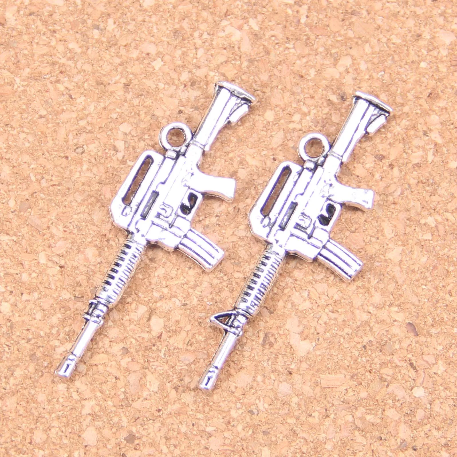 36pcs Charms Machine Gun Assault Rifle 45x16mm Antique Making Pendant fit,Vintage Tibetan Silver,DIY Bracelet Necklace