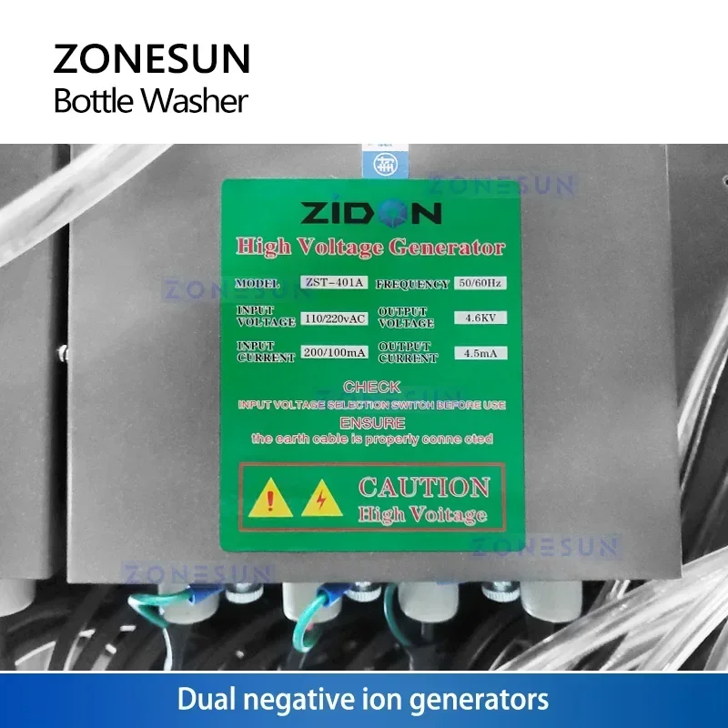 ZONESUN ZS-XPJ8 Máquina automática de enjuague de botellas de aniones Línea de producción de limpieza de lavado de tarros de plástico de vidrio de 8 cabezales