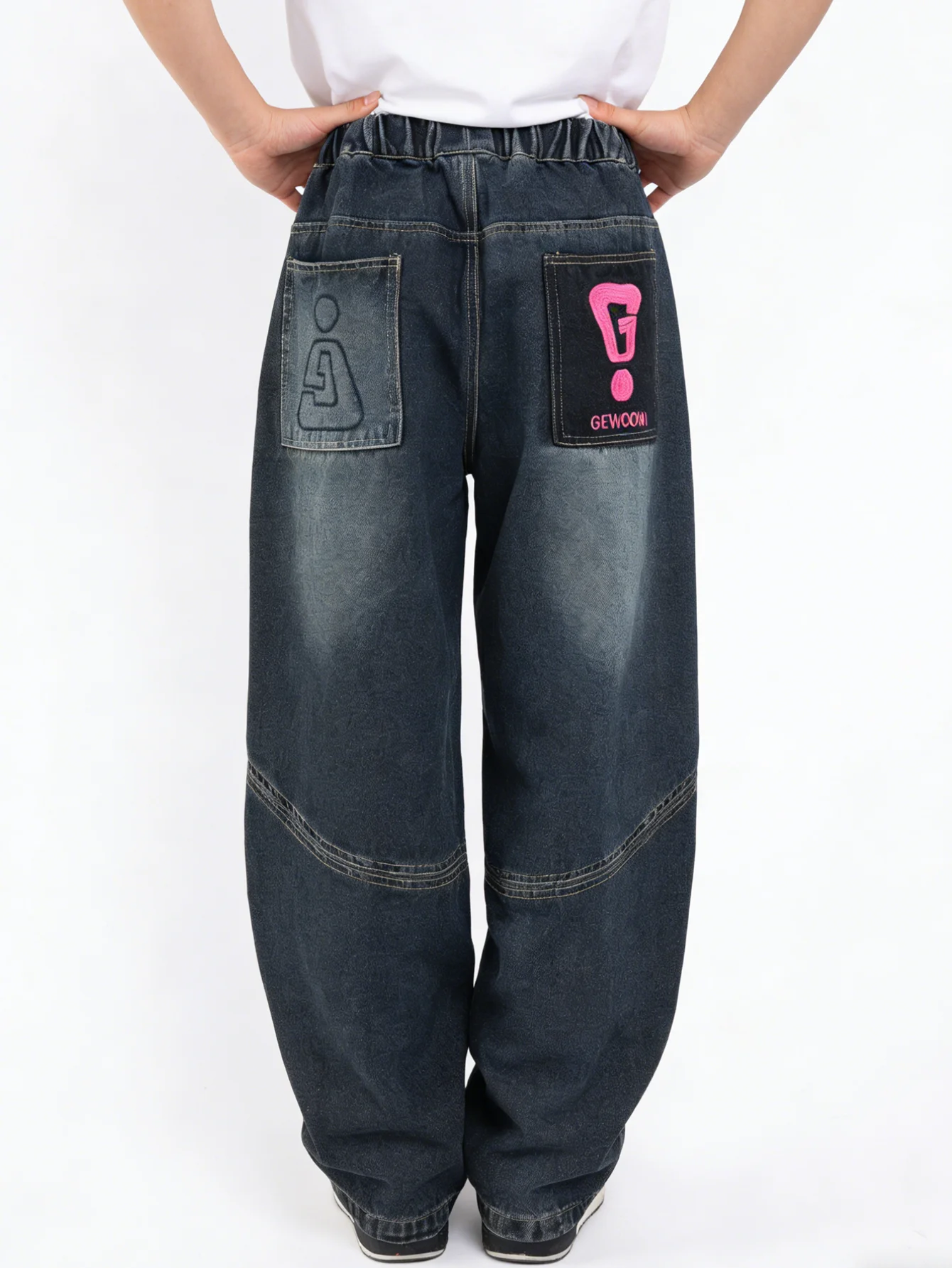 Boys' and teenagers' spring loose-fitting workwear jeans, suitable for daily wear, school, leisure, and outdoor activities
