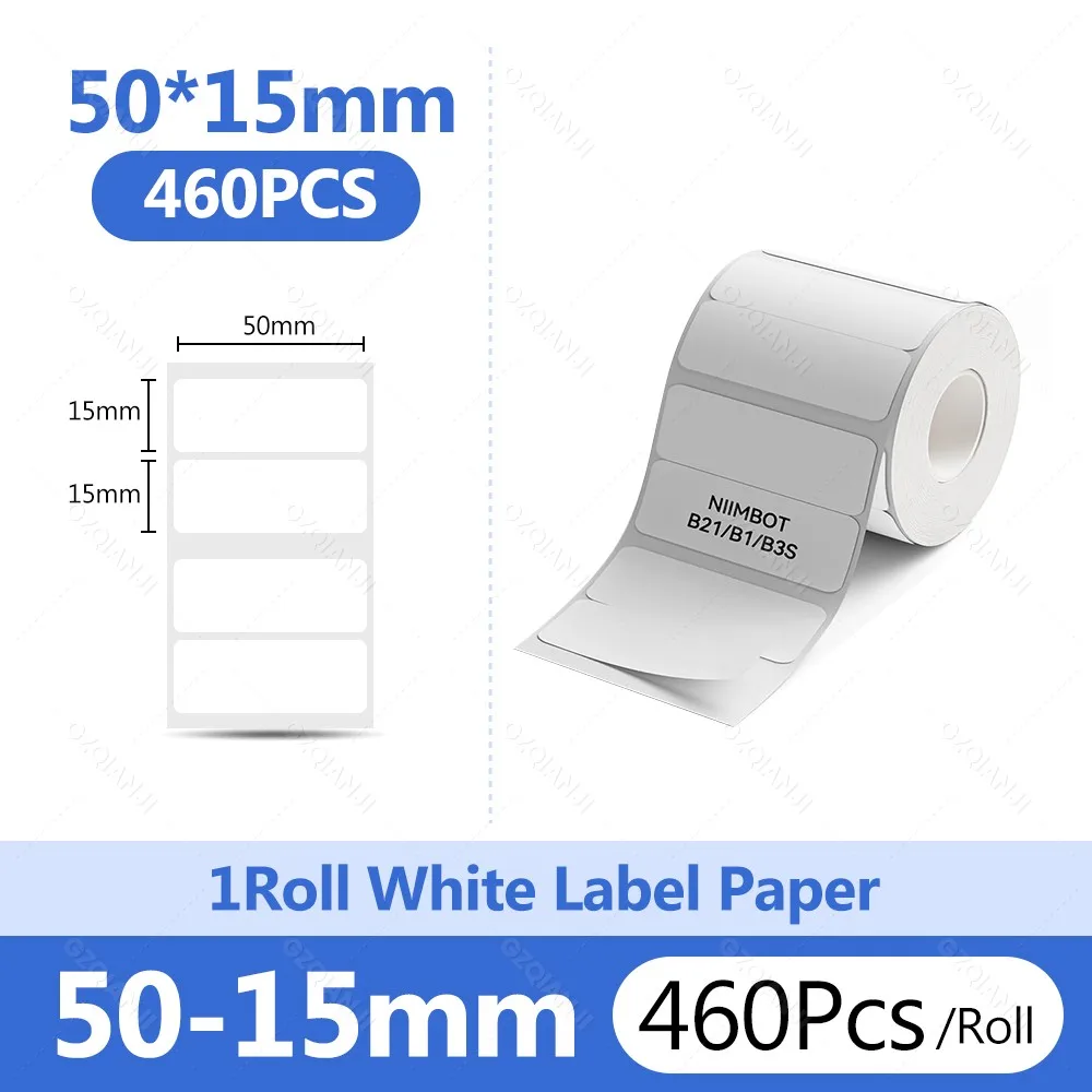 Niimbot 1 Rolle B1 weißes Aufkleberpapier, wasserfest, selbstklebendes Etikett, weiß, Anti-Öl, für tragbares Mini-Thermodruckerband B1 B21
