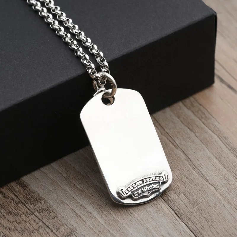 Sterling silver sword Sword Men's necklace personalized hip hop punk sweater chain with simple glossy hanging pendant