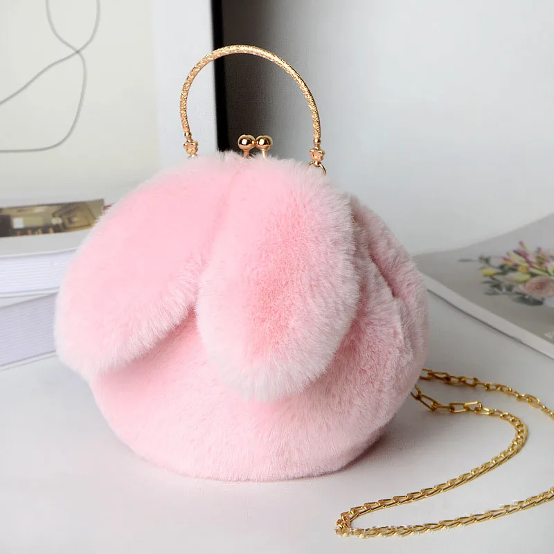 Cute Plush Rabbit Crossbody Bags For Women Version Cute Creative Purses And Handbags Girls New Rabbit Ear Shoulder Messenger Bag